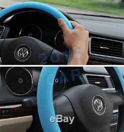 Universal Auto Car Steering Wheel Cover Blue Soft Silicon Skidproof Odorless suv