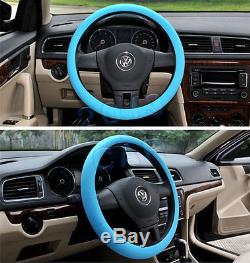 Universal Auto Car Steering Wheel Cover Blue Soft Silicon Skidproof Odorless suv