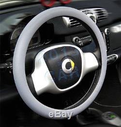 Universal Auto Car Steering Wheel Cover Gray Soft Silicon Skidproof Odorless suv