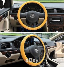Universal Auto Car Steering Wheel Cover Yellow Soft Silicon Skidproof Odorless