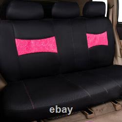 Universal Car Seat Covers with lace Steering Wheel Cover Car Floor Mats Pink