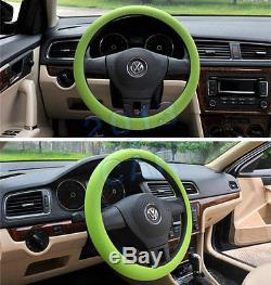 Universal Car Steering Wheel Cover Green Soft Silicon Skidproof Odorless sedan