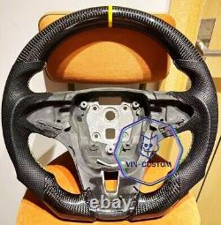 VINS CARBON FIBER Steering Wheel FOR CHEVROLET CRUZE 2011 2016YS WithYELLOW LINE