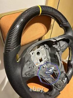 VINS CARBON FIBER Steering Wheel FOR CHEVROLET CRUZE 2011 2016YS WithYELLOW LINE