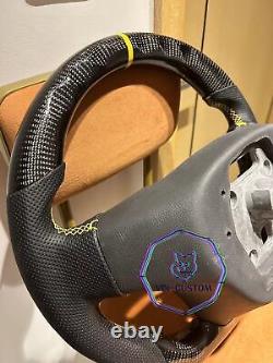 VINS CARBON FIBER Steering Wheel FOR CHEVROLET CRUZE 2011 2016YS WithYELLOW LINE