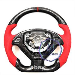 VINS REAL CARBON FIBER Steering Wheel FOR INFINITI g37g25 G37X WithRED SUEDE