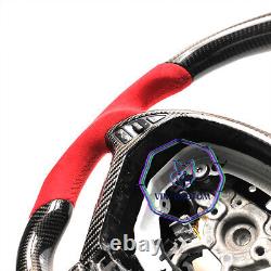 VINS REAL CARBON FIBER Steering Wheel FOR INFINITI g37g25 G37X WithRED SUEDE