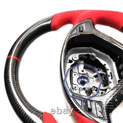 VINS REAL CARBON FIBER Steering Wheel FOR INFINITI g37g25 G37X WithRED SUEDE