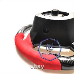 VINS REAL CARBON FIBER Steering Wheel FOR INFINITI g37g25 G37X WithRED SUEDE