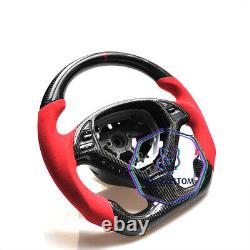 VINS REAL CARBON FIBER Steering Wheel FOR INFINITI g37g25 G37X WithRED SUEDE