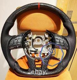 VINS REAL CARBON FIBER Steering Wheel FOR MAZDA CX-5/CX-3 WithRED RING(NO BUTTONS)