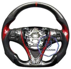 VIN'S CARBON FIBER Steering Wheel FOR Acura TLX RED LINE/BK LEATHER 2015 2020Y