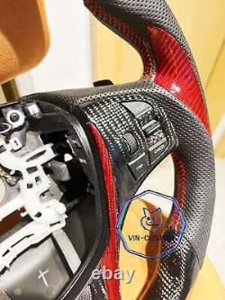VIN'S CARBON FIBER Steering Wheel FOR Acura TLX RED LINE/BK LEATHER 2015 2020Y