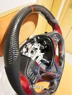 VIN'S CARBON FIBER Steering Wheel FOR Acura TLX RED LINE/BK LEATHER 2015 2020Y
