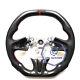 VIN'S CARBON FIBER Steering Wheel FOR INFINITI q50 RED ACCENT WithFLAT TOP&BOTTOM