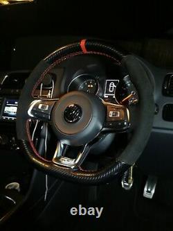 Vw Golf Mk7 R Gti Gtd Steering Wheel Cover Alcantara & Carbon Whipwrkz