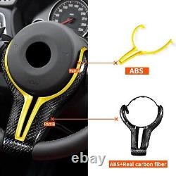 Yellow Carbon Fiber Steering Wheel Trim For BMW M2 F87 M3 F80 M4 F82 M6 F12 F06