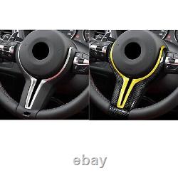 Yellow Carbon Fiber Steering Wheel Trim For BMW M2 F87 M3 F80 M4 F82 M6 F12 F06