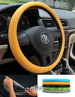 Yellow Soft Silicon Skidproof Odorless Universal Car Auto Steering Wheel Cover